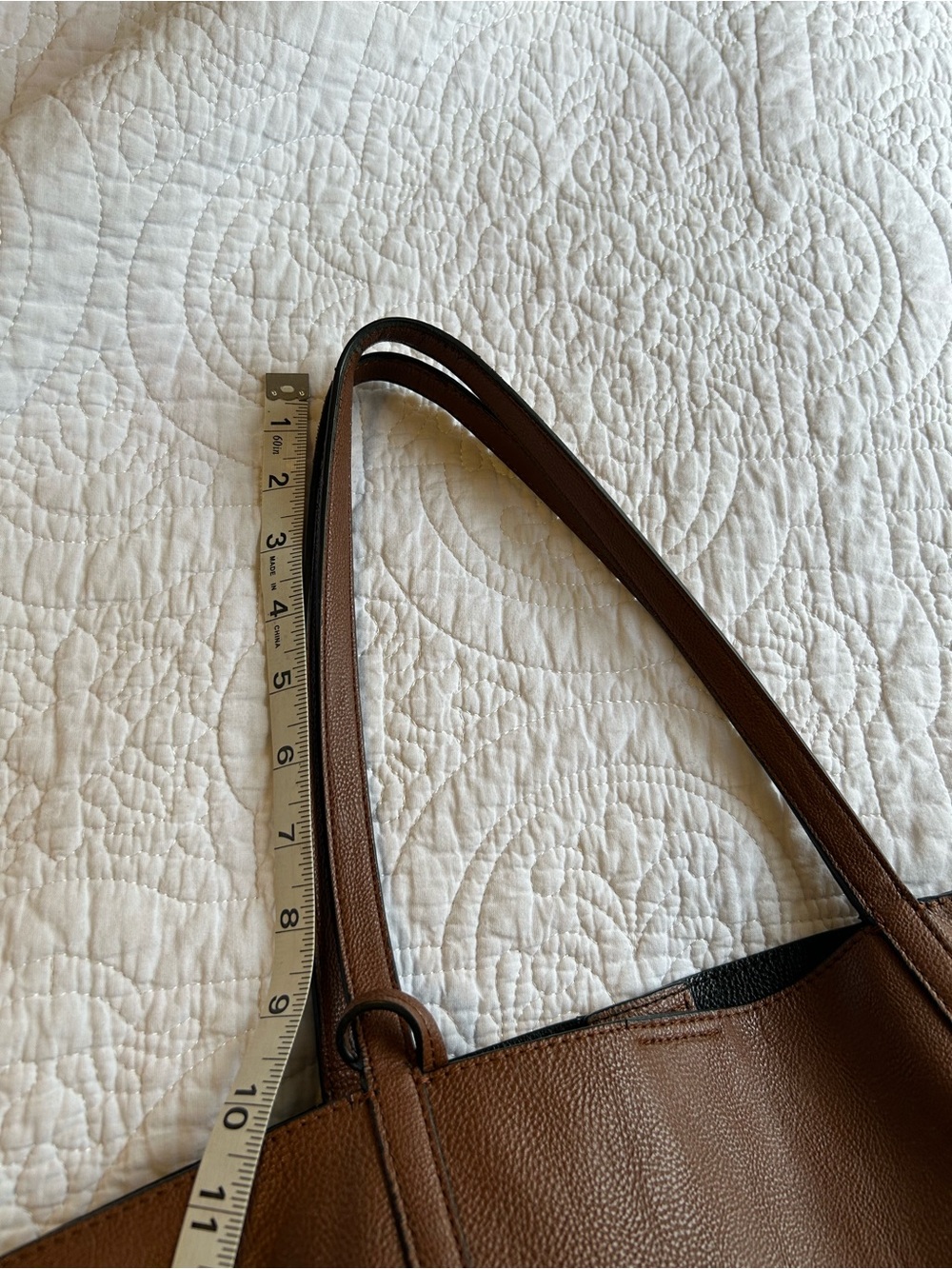 Calvin Klein Chestnut Brown Leather Tote with Gold Tags and matching wallet - Picture 10 of 10